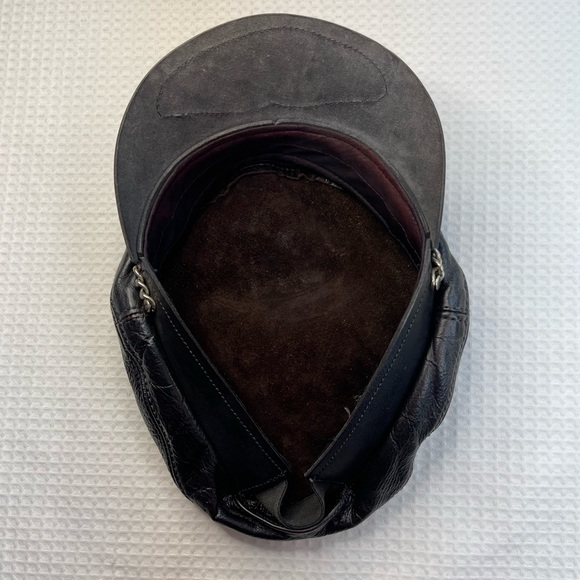 Harley Davidson Embossed Leather Captain Motorcycle Hat USA made Size L-XL - Picture 7 of 8